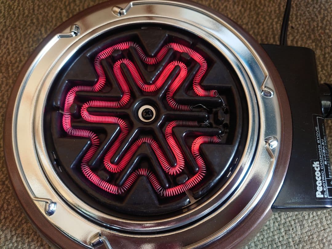 【ほぼ未使用・レトロ】Peacock 卓上電気コンロ VCA-501 火力切替可