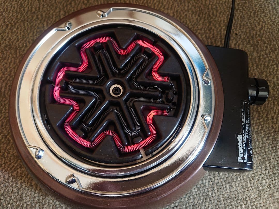 【ほぼ未使用・レトロ】Peacock 卓上電気コンロ VCA-501 火力切替可