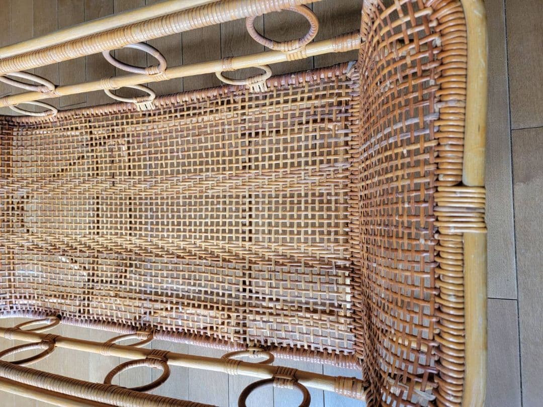 iiiuy　ヴィンテージ　籐　ベビーベット  ゆりかご  ラタン  大型