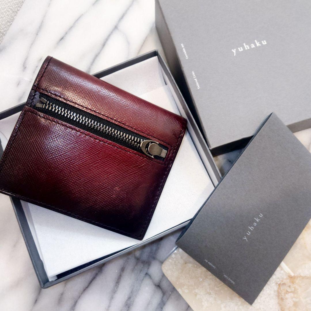 yuhaku ユハク YEV122 薄型二つ折り財布 ワイン