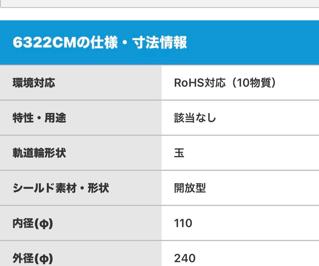 NSK 6322CM 深溝玉軸受