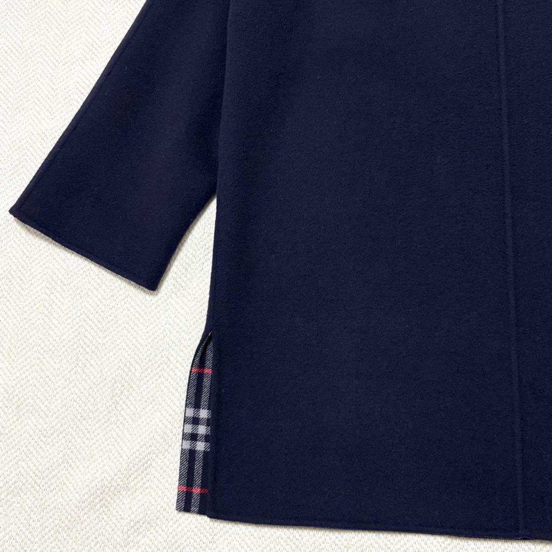 極美品 BURBERRY バーバリー 金ボタン カシミヤ混 ノバチェック コート