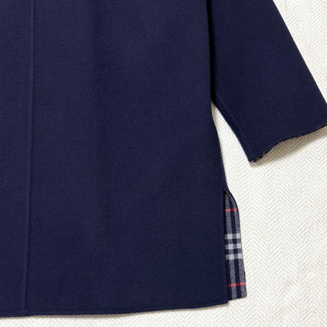 極美品 BURBERRY バーバリー 金ボタン カシミヤ混 ノバチェック コート
