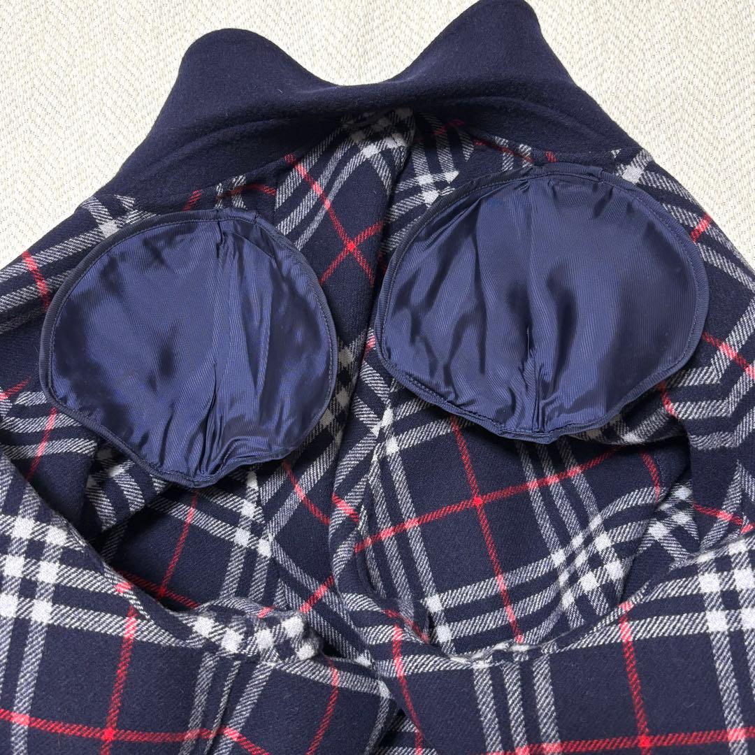 極美品 BURBERRY バーバリー 金ボタン カシミヤ混 ノバチェック コート