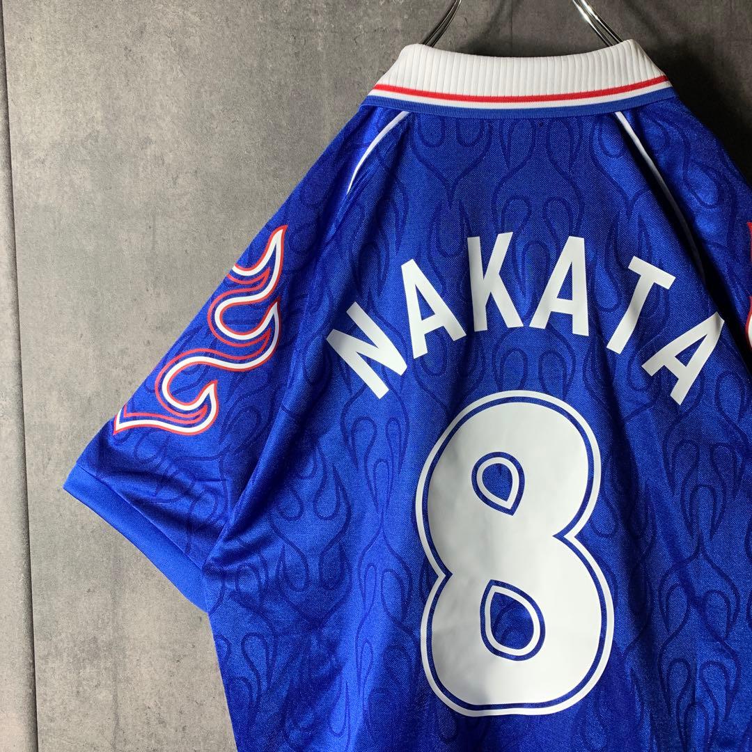 【★中田英寿】 古着 サッカー 日本代表 98年フランスW杯 炎 ゲームシャツ