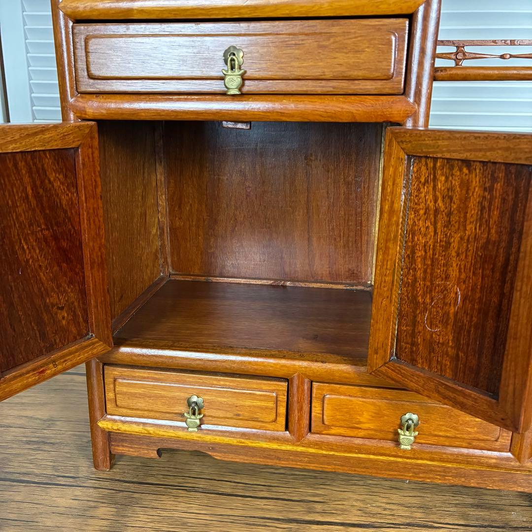 【送料込】和風家具　棚　唐木家具　和室民芸家具　アンティーク　昭和レトロ　小物入