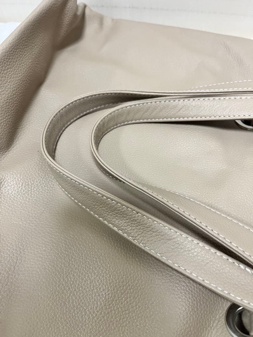 【信子】　Kitamura ベージュ トートバッグ　A4 肩掛け