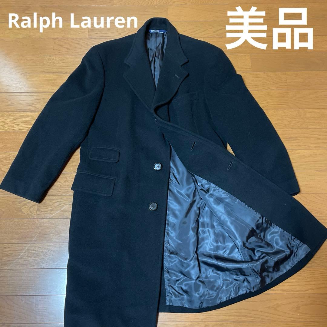 美品ポロラルフローレン　チェスターコート　ブラック