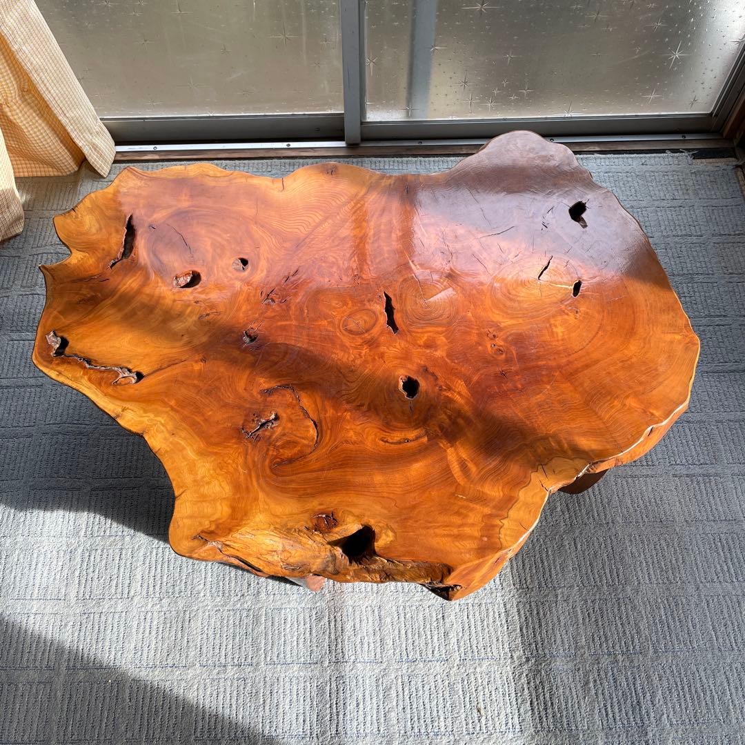 欅（けやき） 天然木一枚物茶卓 ローテーブル