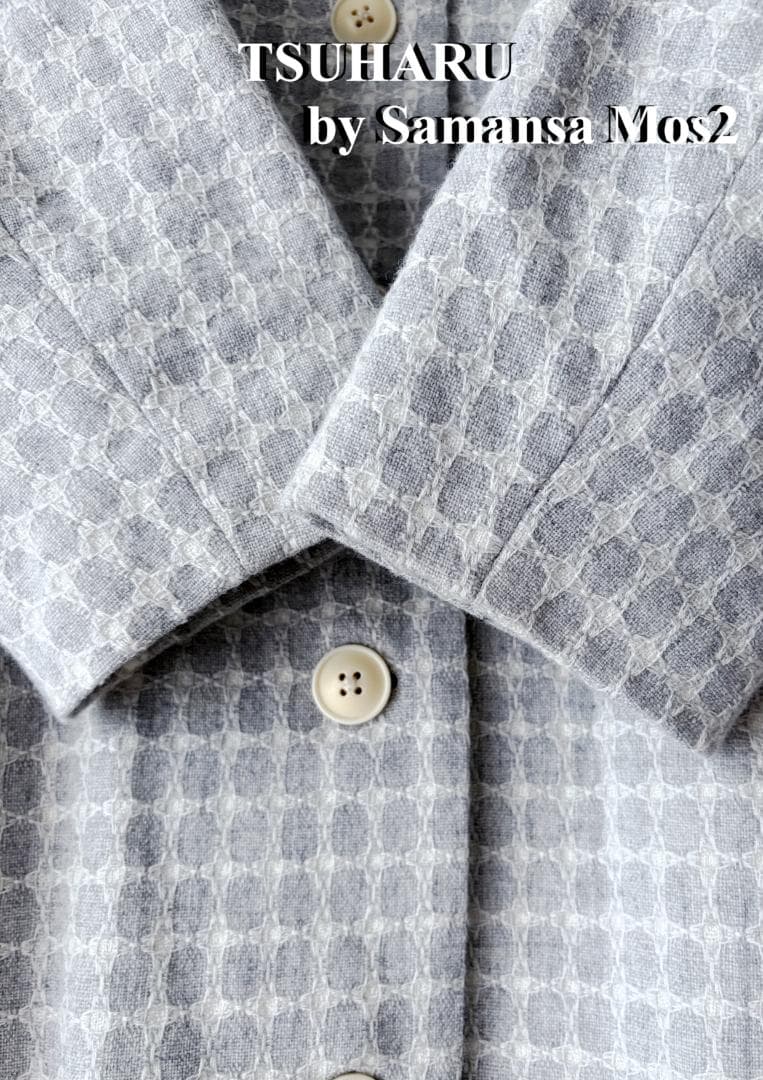新品☆TSUHARU☆サマンサモスモス☆繊細ジャガード織☆尾州ウール美コート♪