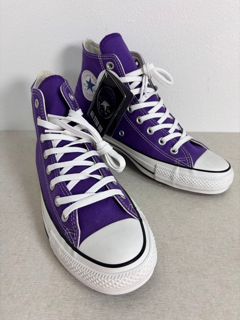 【未使用級】コンバース オールスター100 HI パープル 27.5cm タグ付