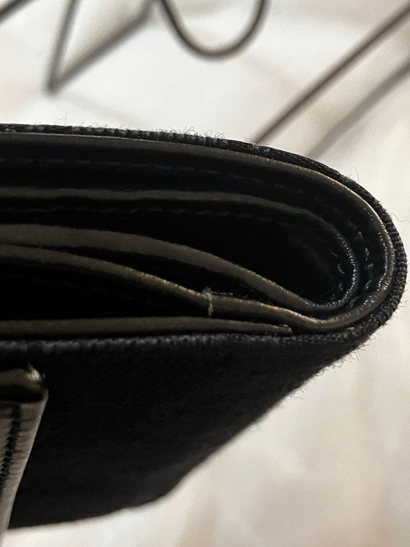 美品 GUCCI グッチ　ジャッキー 二つ折り財布 キャンバス 黒 シマ レザー
