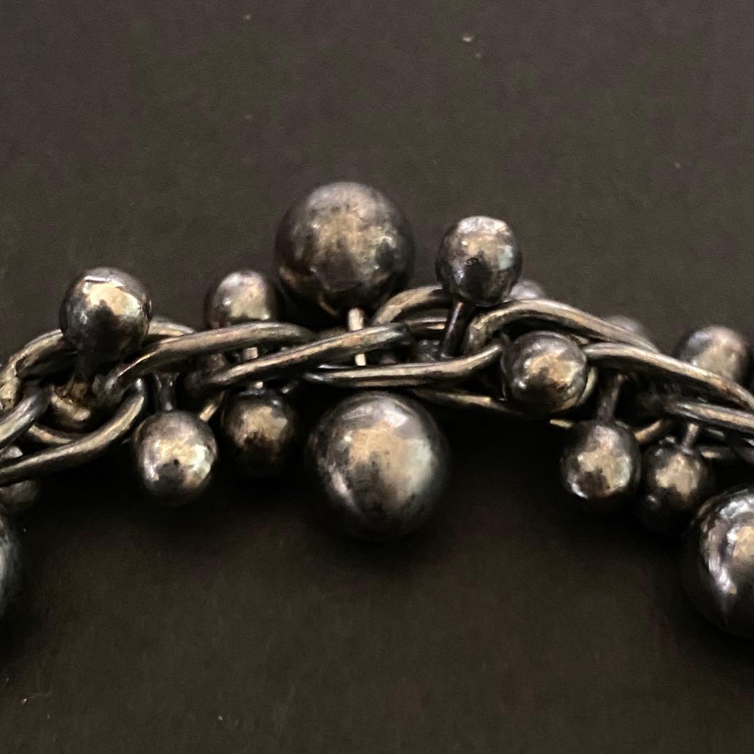 ヴィンテージ メキシコ シルバー パール DNA ブレスレット 8mm玉