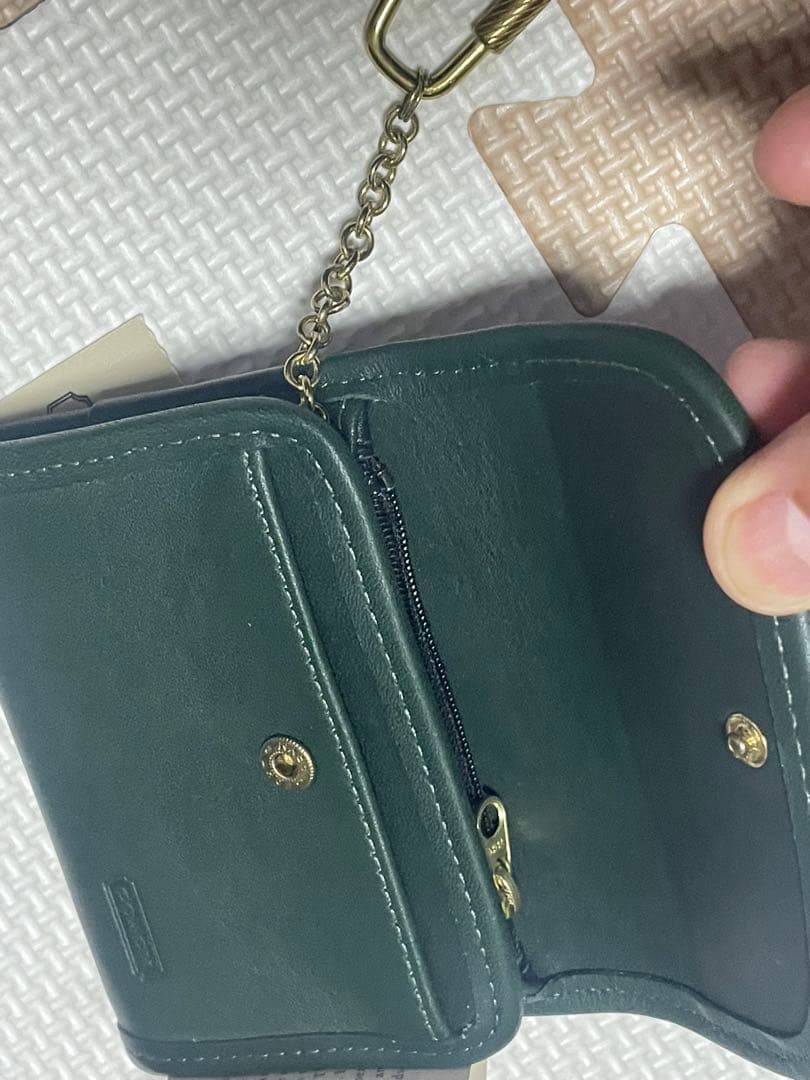OLD COACH ダークグリーン レザーウォレット 7219