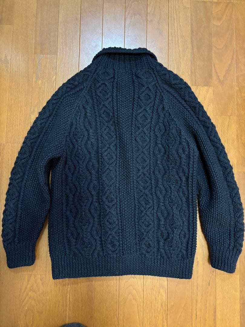 【美品】インバーアラン3Aニット カーディガン 38 チャコールグレー