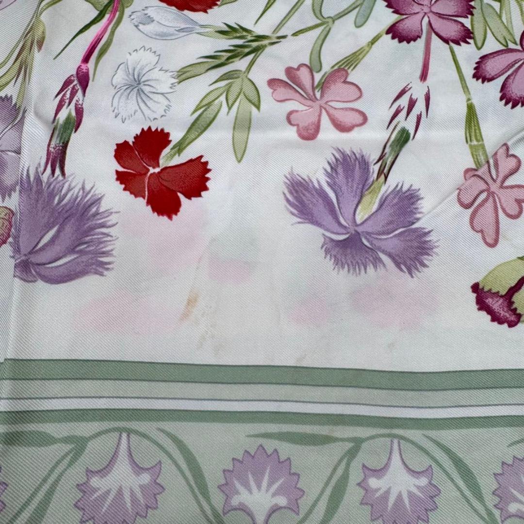 エルメス HERMES カレ90 シルク100　花柄