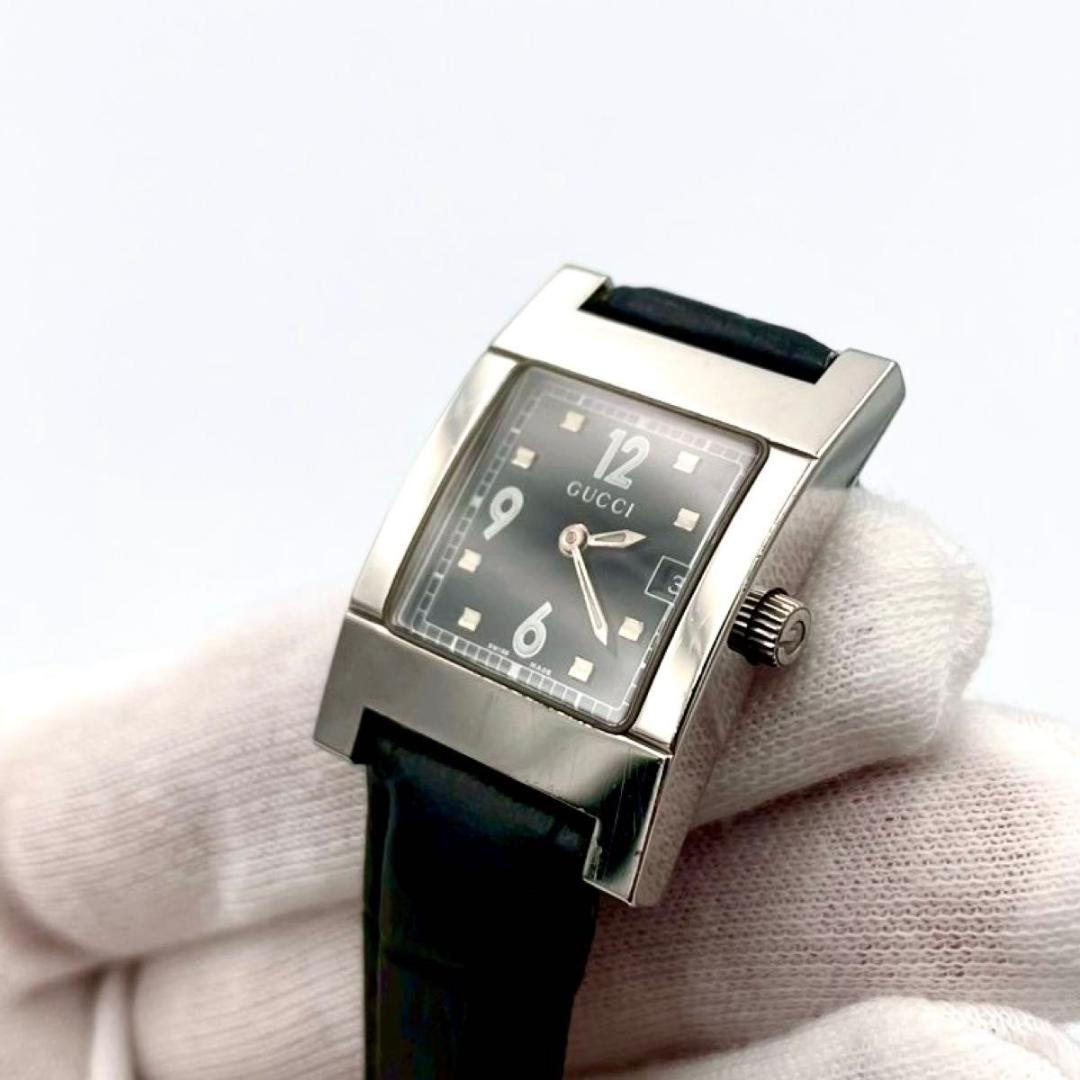 449 新品ベルト グッチ 7700L 腕時計 クオーツ スクエア レザー 稼働