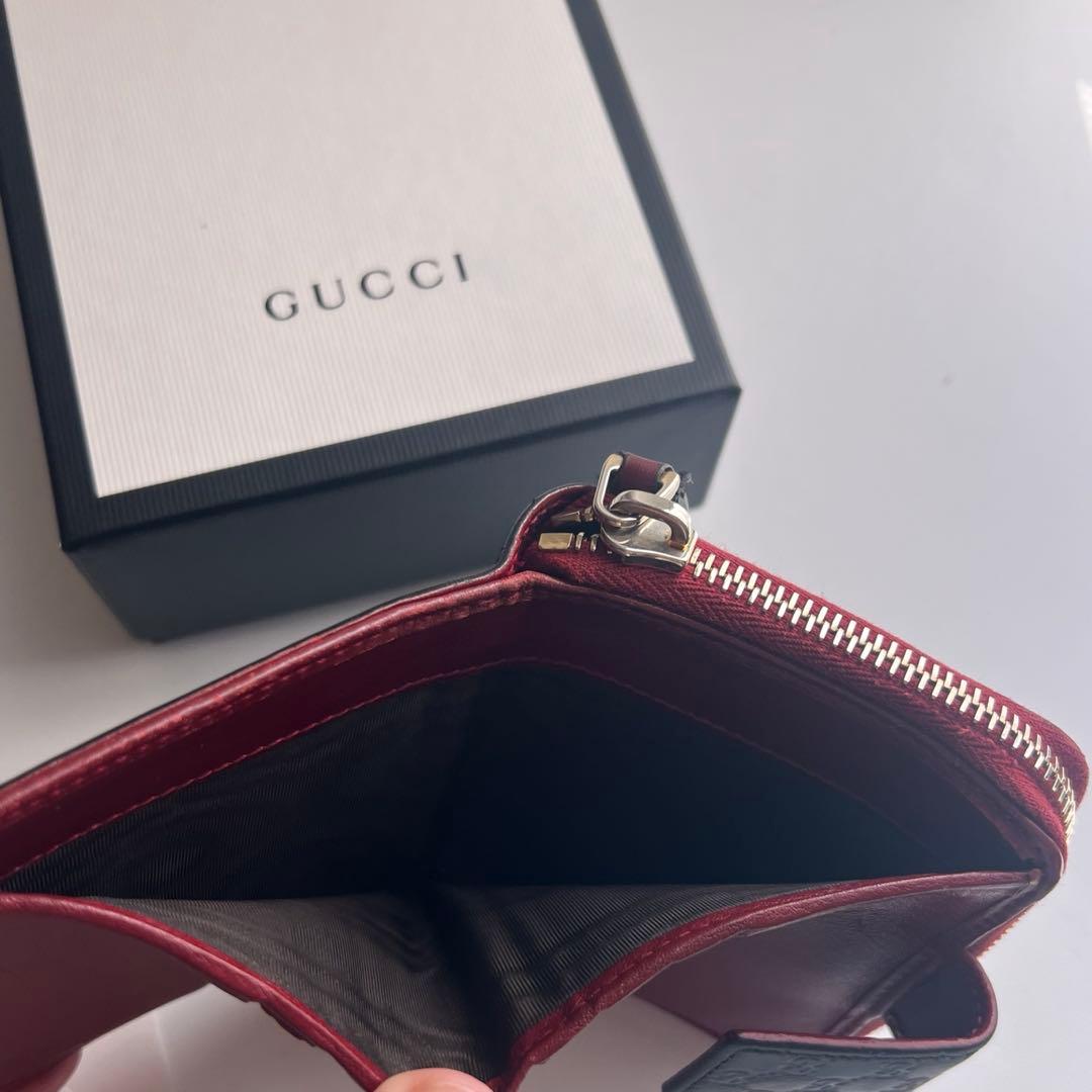 138 極上美品 GUCCI グッチ マイクロシマ 2つ折り財布