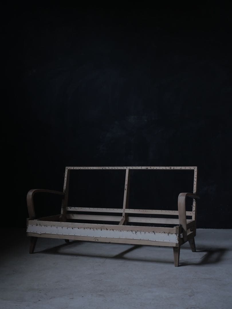 張替え済　ソファ　2人掛けソファ　椅子　古家具　アンティーク昭和レトロ　大正浪漫