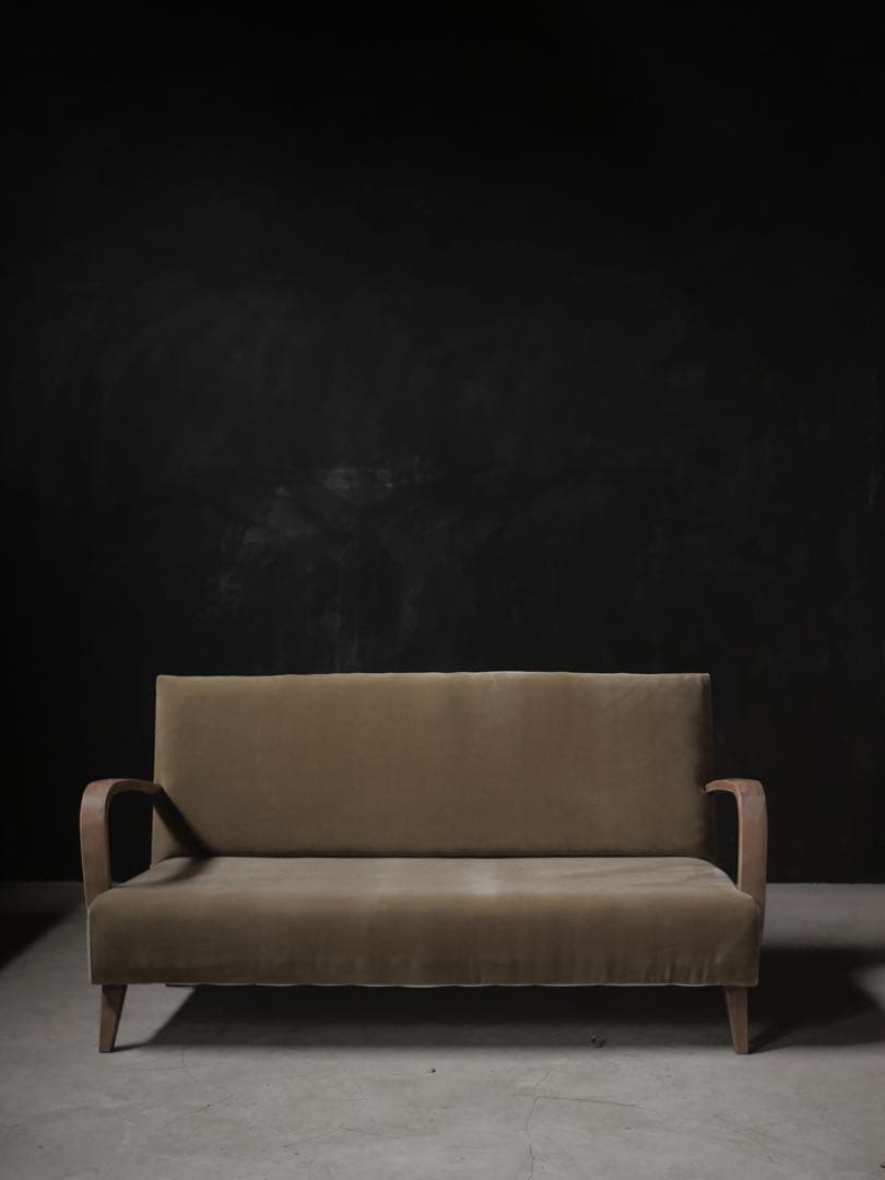 張替え済　ソファ　2人掛けソファ　椅子　古家具　アンティーク昭和レトロ　大正浪漫