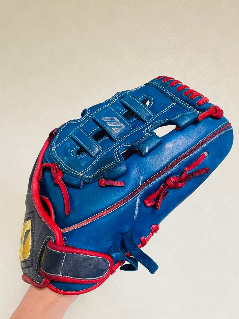 ✨美品✨ミズノ　MIZUNO 野球グローブ　青　ブルー　旧ミズノ　希少品❣️