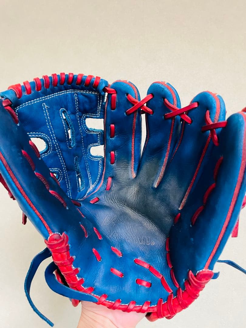 ✨美品✨ミズノ　MIZUNO 野球グローブ　青　ブルー　旧ミズノ　希少品❣️