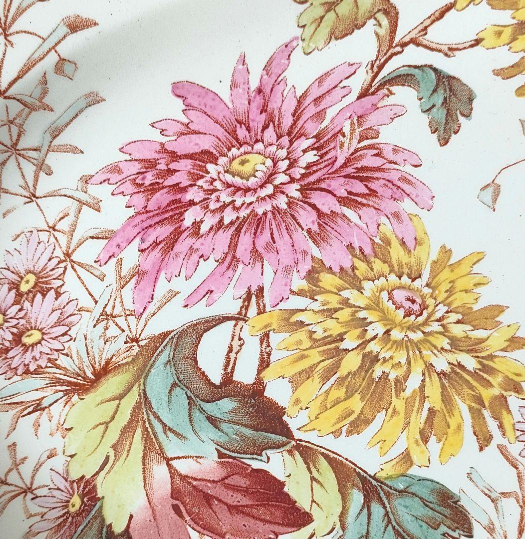 希少　美品　リュネビル　お花のオーバル皿　フランスアンティーク