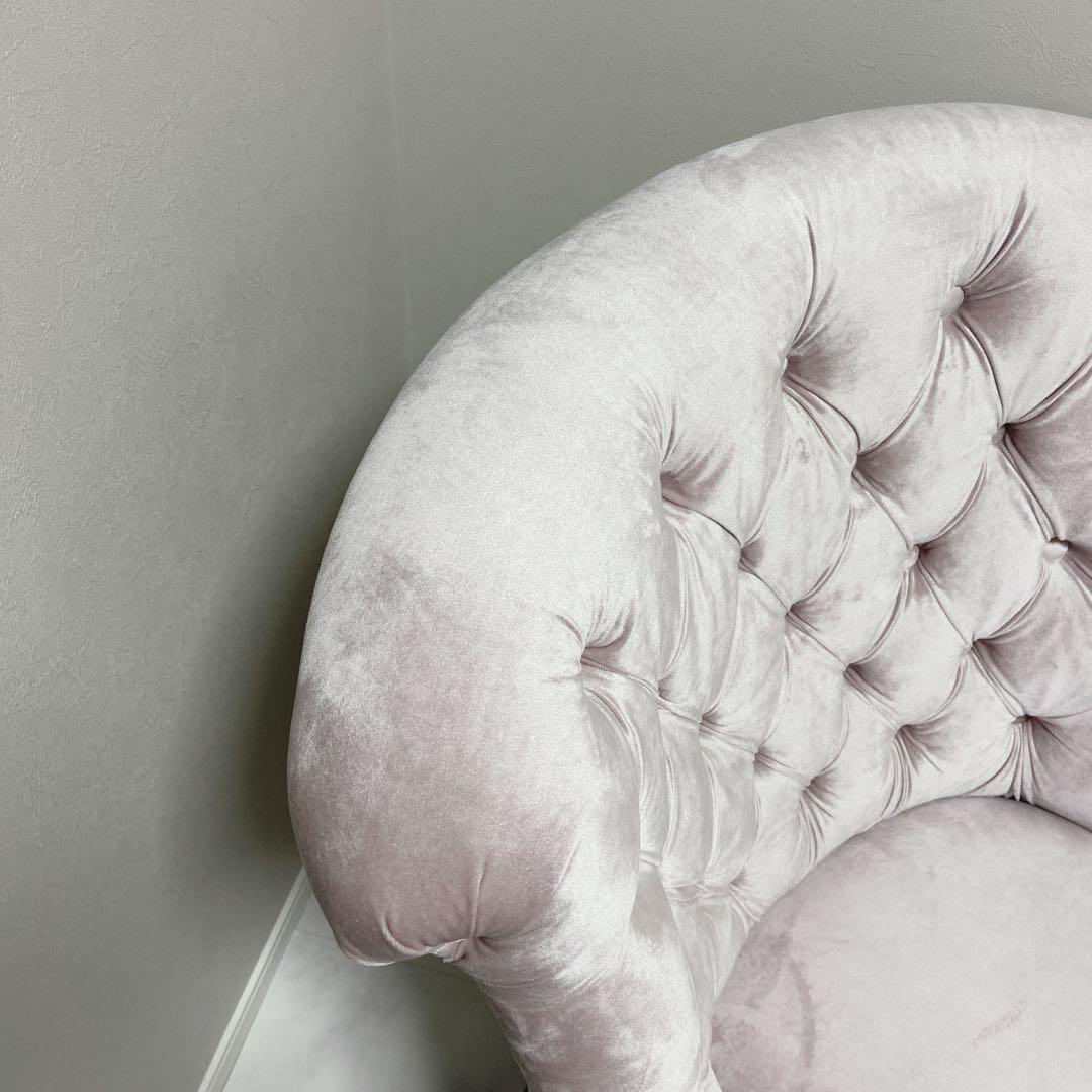 キノ　kino チェスターフィールドソファー　アームチェア ピンク 1人掛け