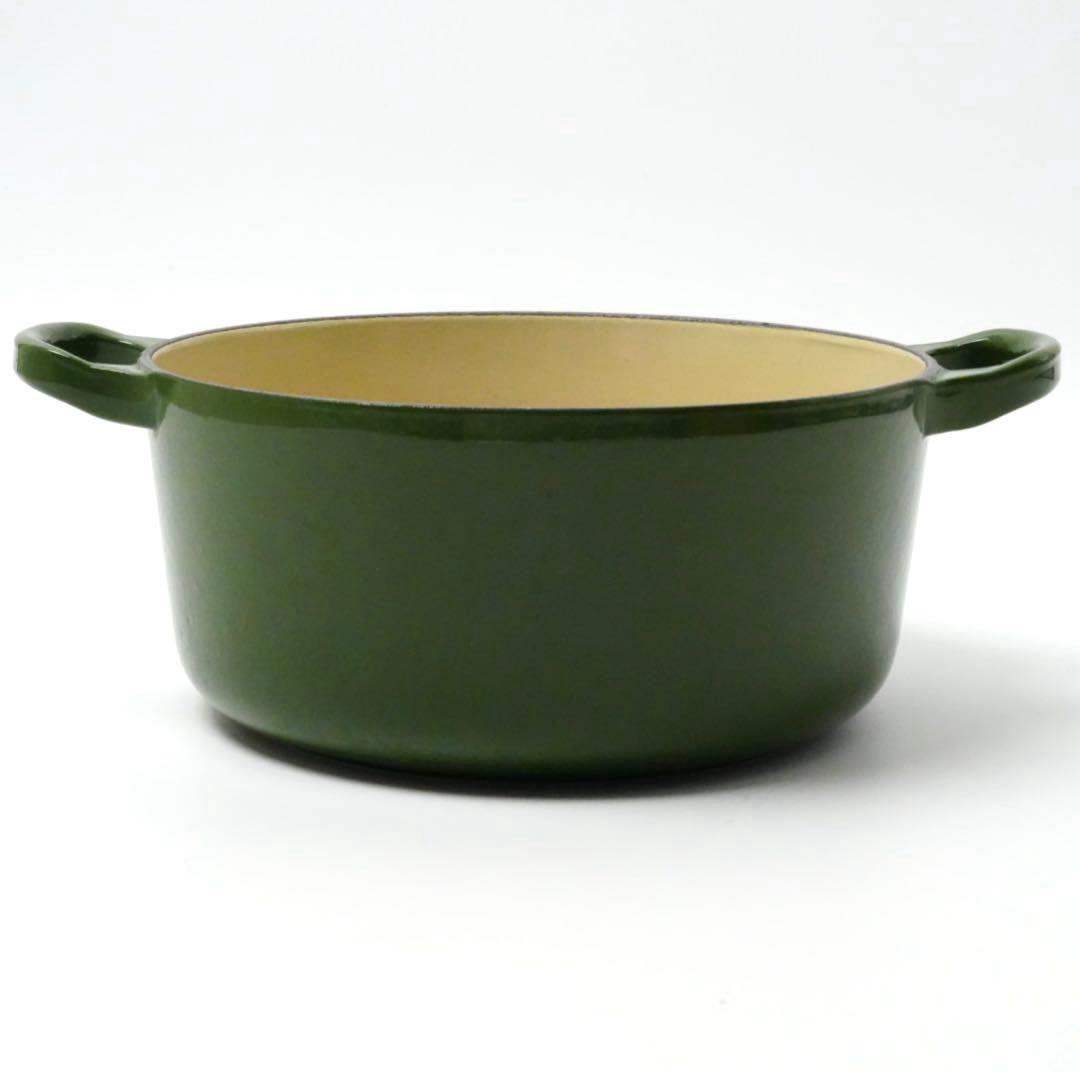 【美品】LE CREUSET　ココット ロンド レーシンググリーン　18cm