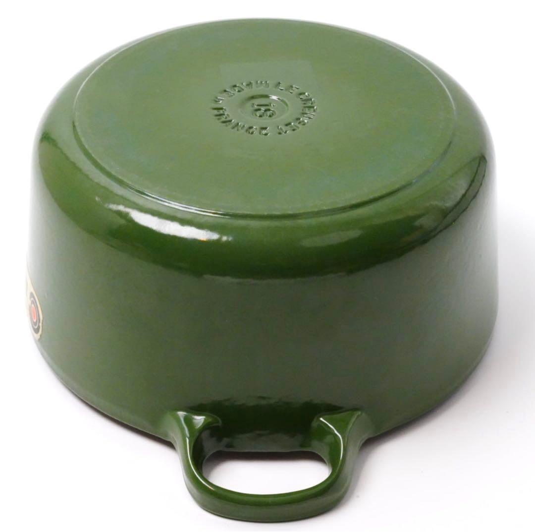 【美品】LE CREUSET　ココット ロンド レーシンググリーン　18cm