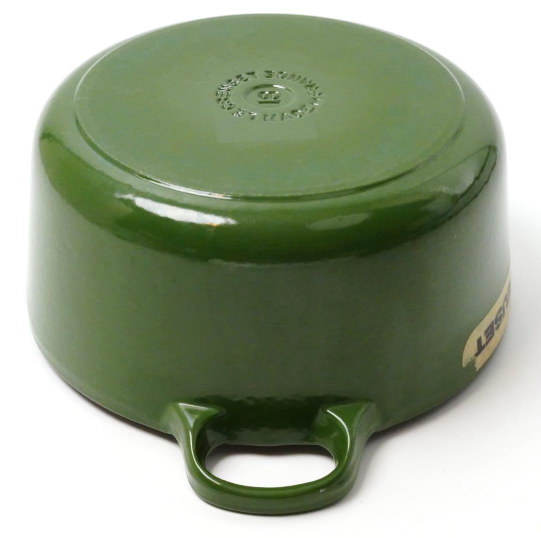 【美品】LE CREUSET　ココット ロンド レーシンググリーン　18cm