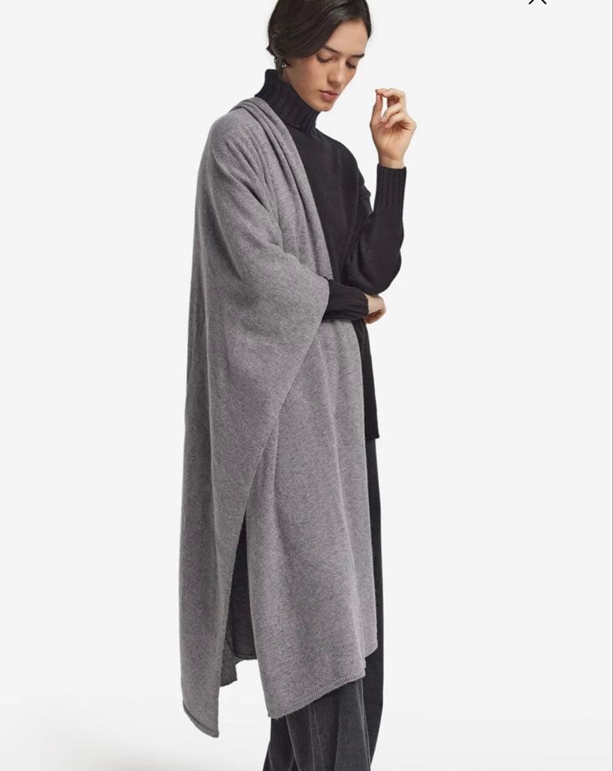 美品　ファルコネーリ　ウルトラソフトカシミア100% 大判ストール　グレー