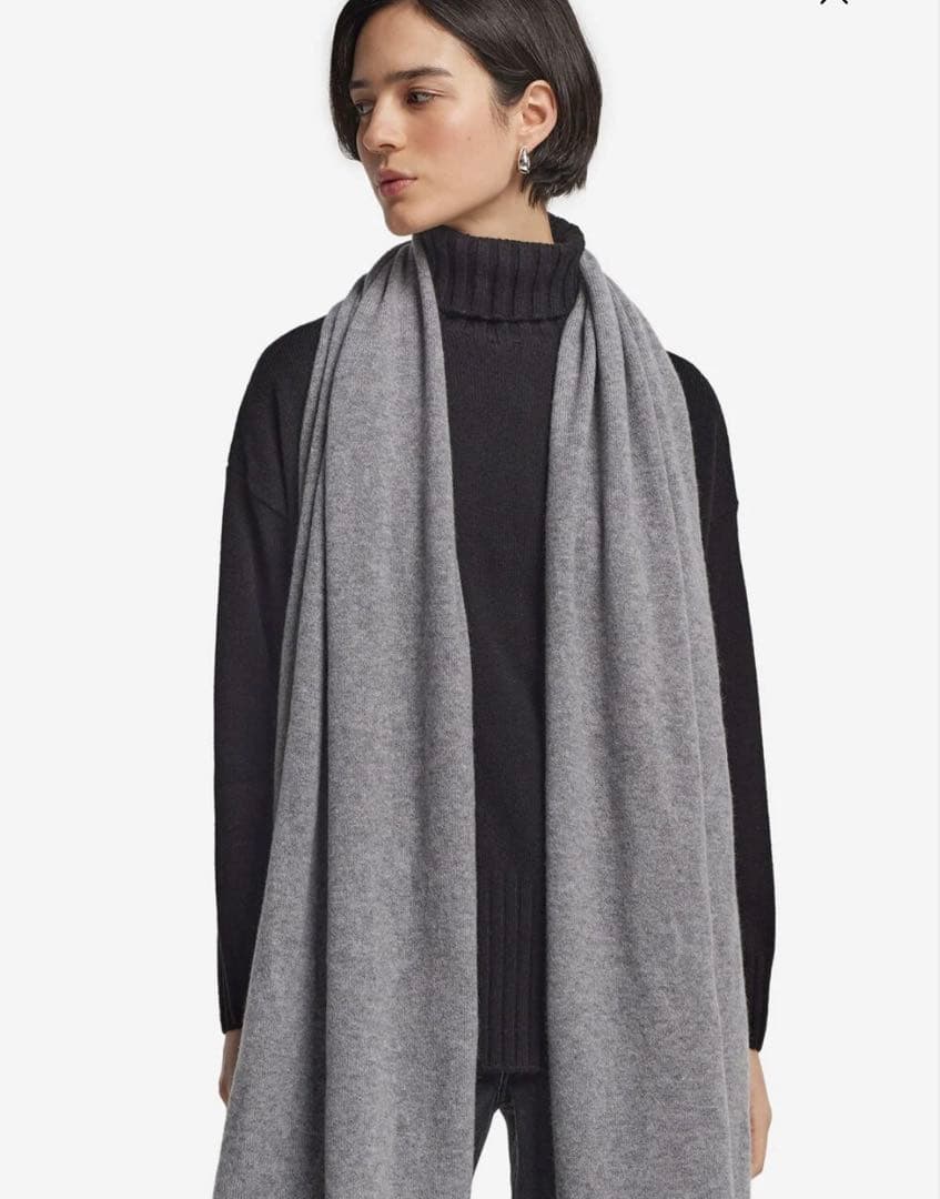 美品　ファルコネーリ　ウルトラソフトカシミア100% 大判ストール　グレー