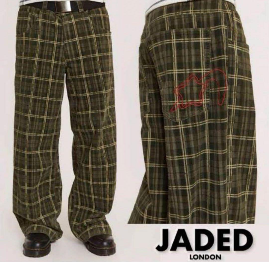 JADED LONDON Brooklyn Cord チェックワイドパンツ