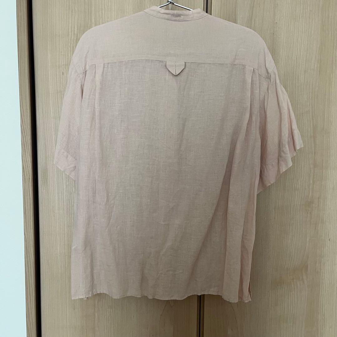 マーガレットハウエル MHL 麻シャツ リネン 半袖シャツ サイズ2 ピンク