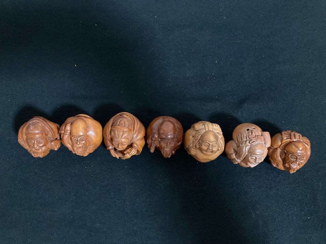 七福神　根付　木彫