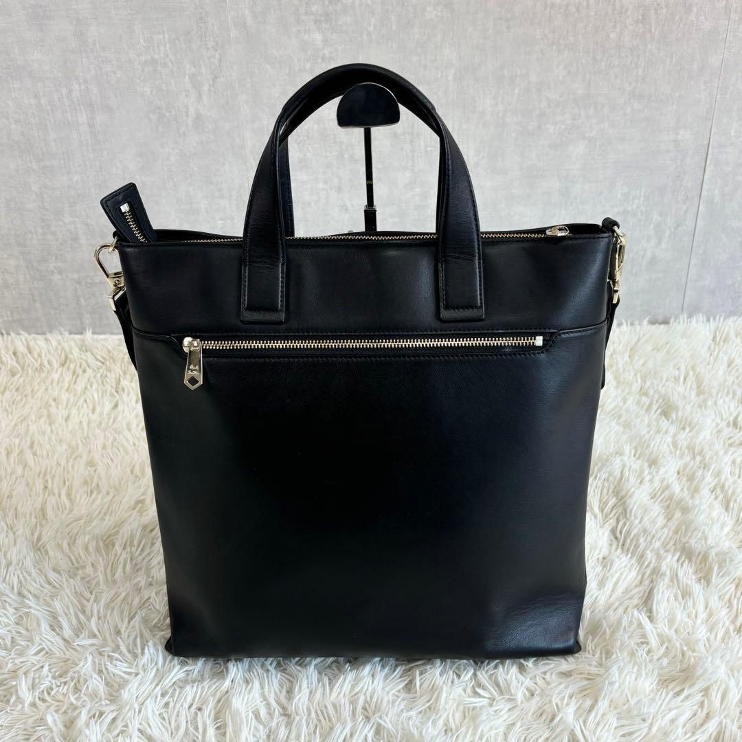 ポールスミス 牛革レザー トートバッグ ブラック アーティスト・ストライプ