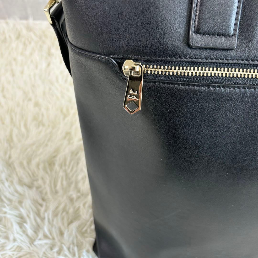 ポールスミス 牛革レザー トートバッグ ブラック アーティスト・ストライプ