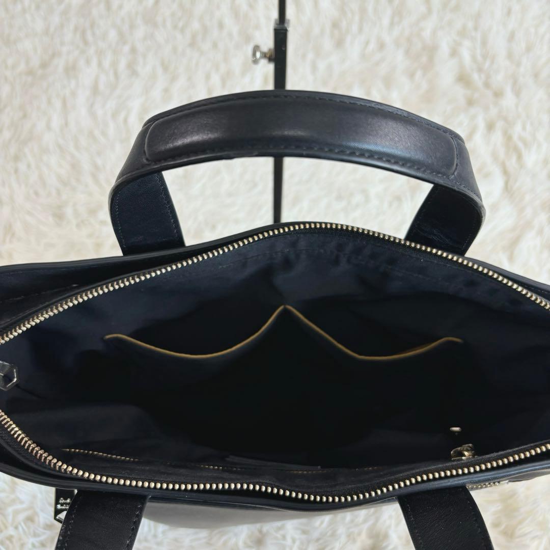 ポールスミス 牛革レザー トートバッグ ブラック アーティスト・ストライプ