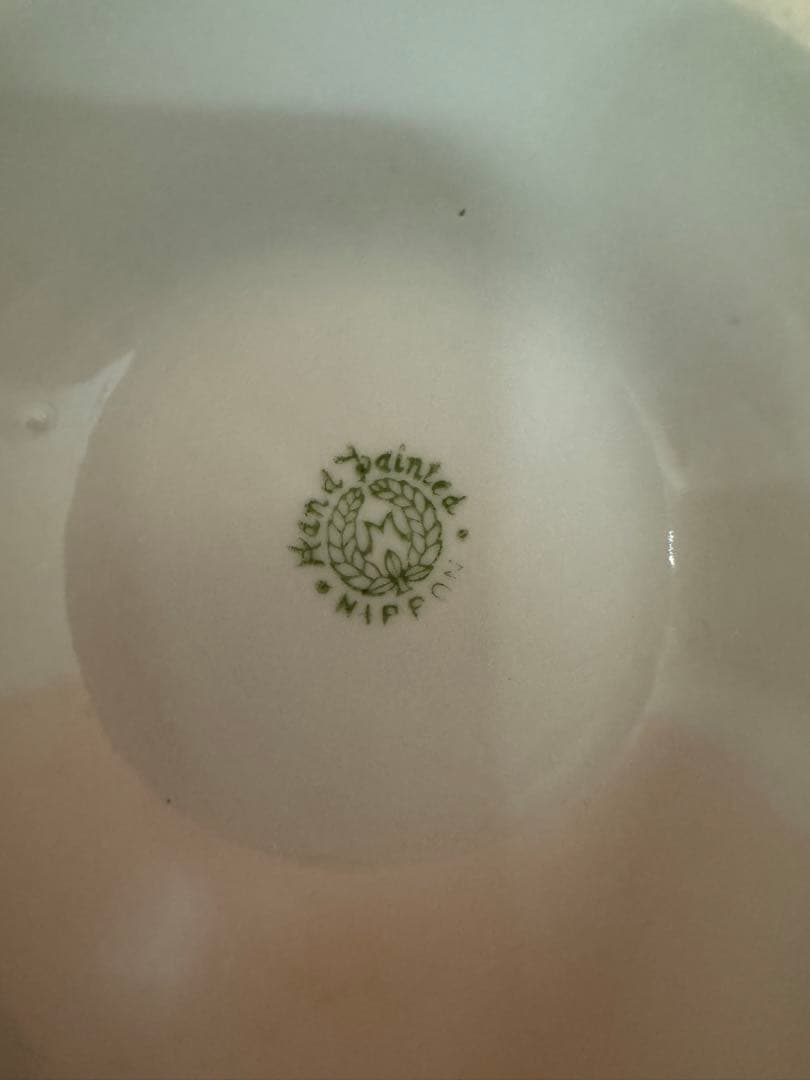 1842 オールドノリタケ　双耳花紋花瓶  時代物