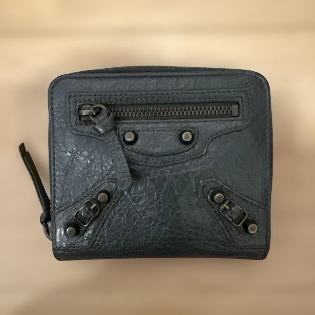 美品 バレンシアガ シティ 二つ折り財布