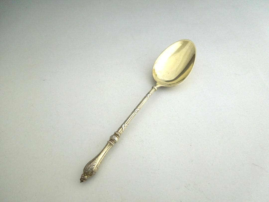 フランス　シルバースプーン　純銀　ヴェルメイユ