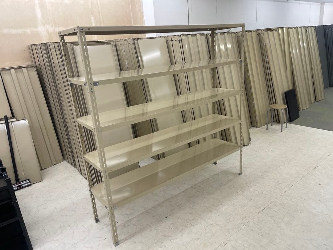 スチールラック 180×45×180cm 5段 ベージュ 10台分 引き取り限定
