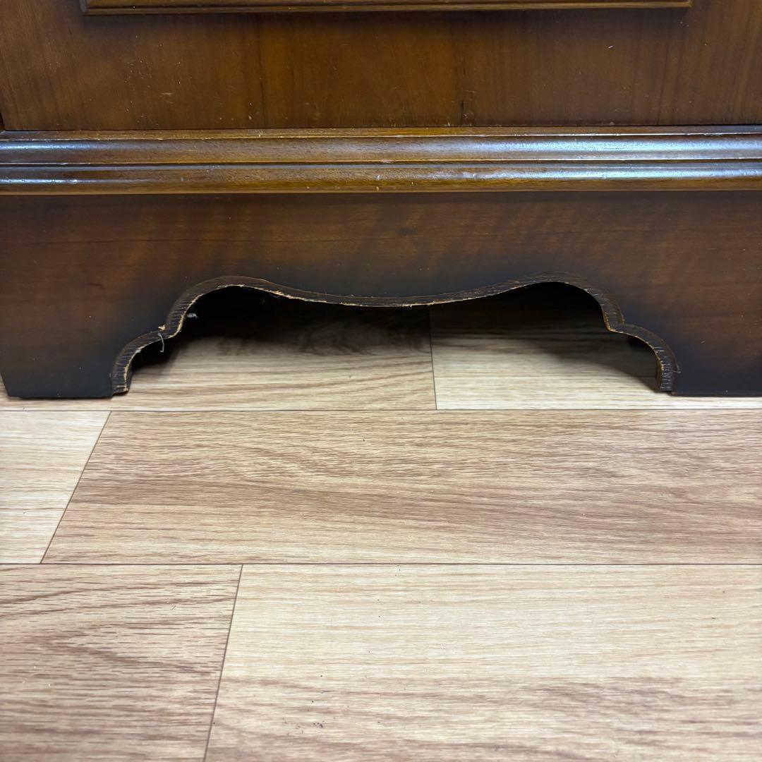 カリモク　電話台　サイドチェスト　ラック　木製　取手に装飾あり