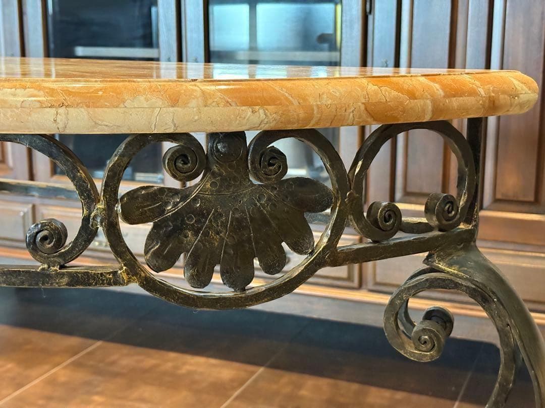 アンティーク　サイドテーブル　大理石　アイアン　コンソール　ビンテージ　SZ