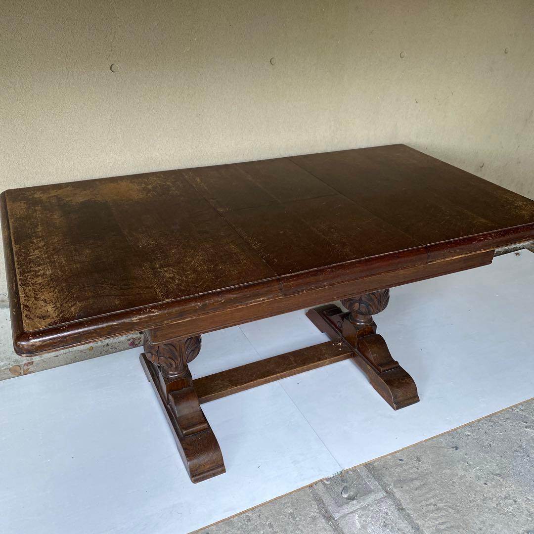 イギリス アンティーク エクステンション ダイニングテーブル 伸長式