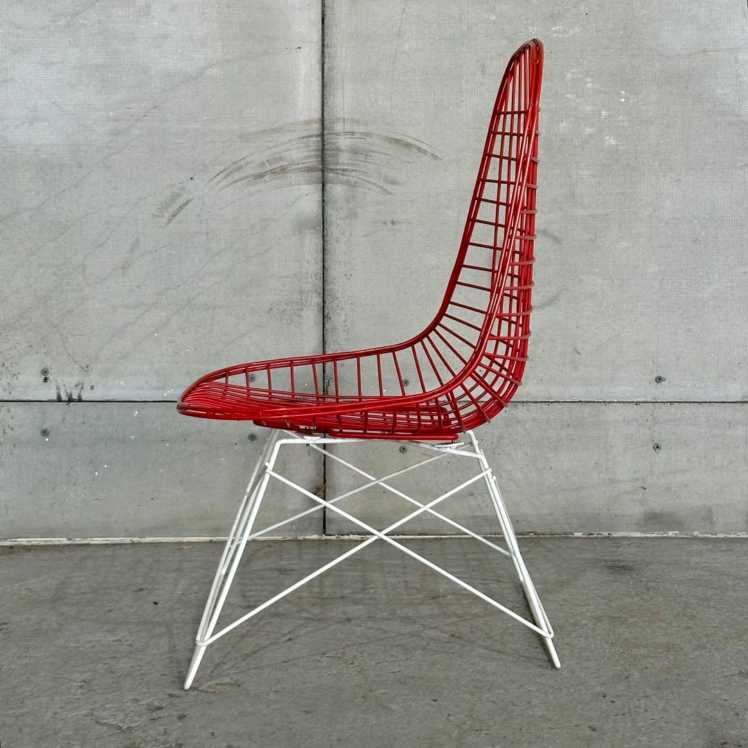 ✦ワイヤーチェア✦イームズデザイン ミッドセンチュリー レッド スチール チェア