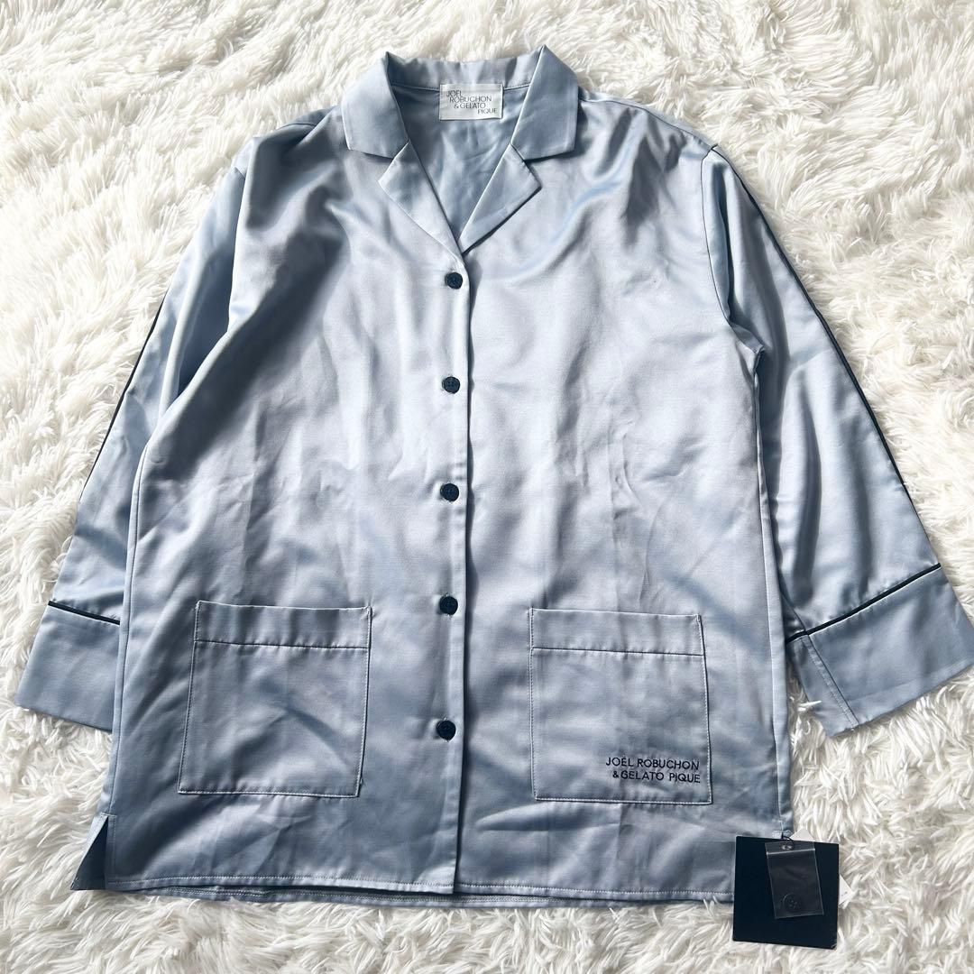 ジェラートピケ ジョエルロブション カシミヤ サテン パジャマ 長袖 ブルー