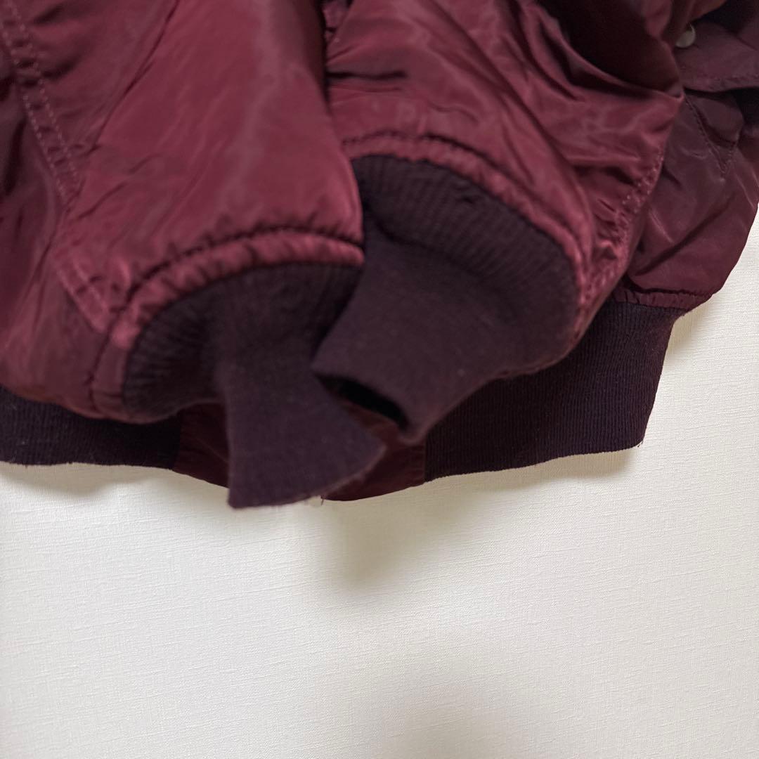 90sUSA製ALPHAアルファMA-1フライトジャケットMワインレッドボルドー