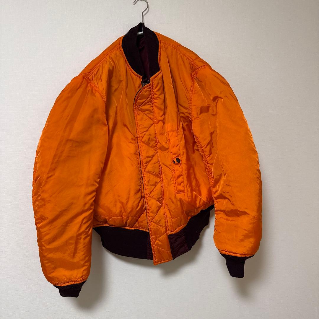 90sUSA製ALPHAアルファMA-1フライトジャケットMワインレッドボルドー